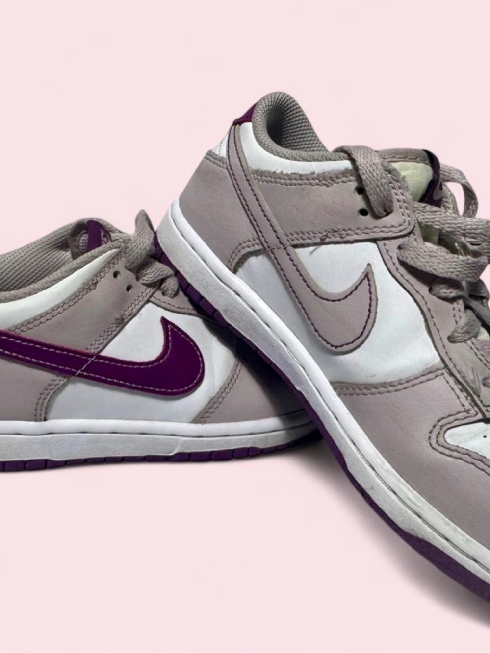 Nike Dunk Low Kids Size 3Y Gray Purple FB9108-104 Little Kids